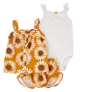 5/$20 NWT Carter's Floral 3 Piece Set. Sunflowers. Size Newborn.